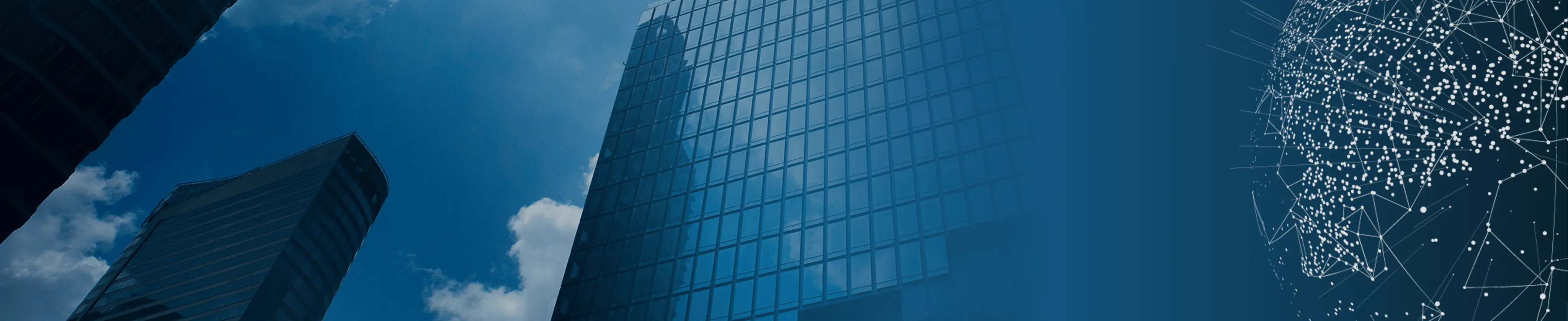 Upward view of skyscrapers